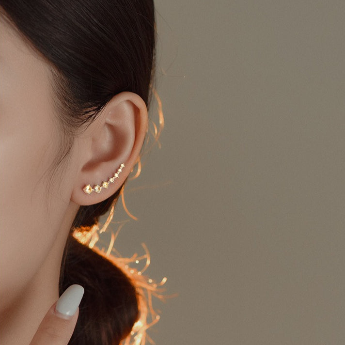 Pave-set Climber Earrings