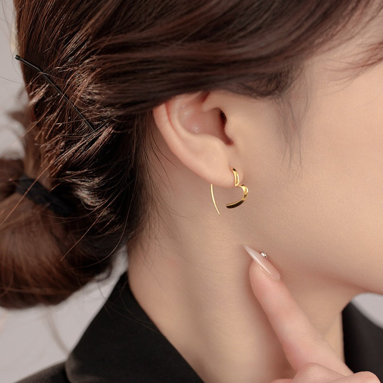 Modern Heart Shape Hoop Earrings