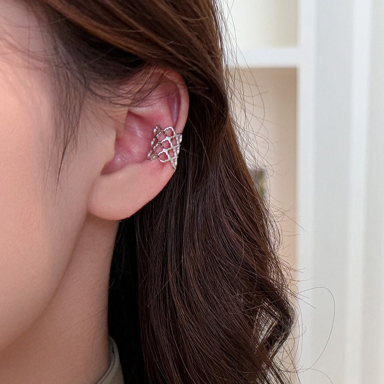Geometric Honeycomb Ear Cuff