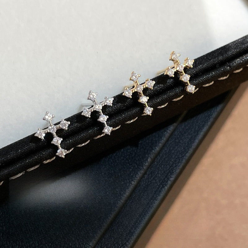 Pave Cross Stud Earrings
