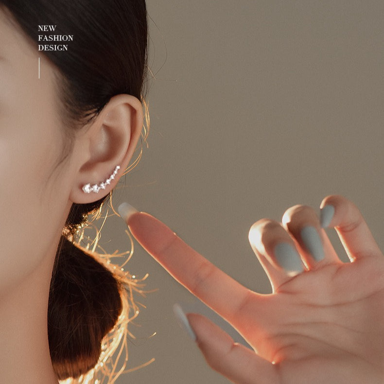 Pave-set Climber Earrings