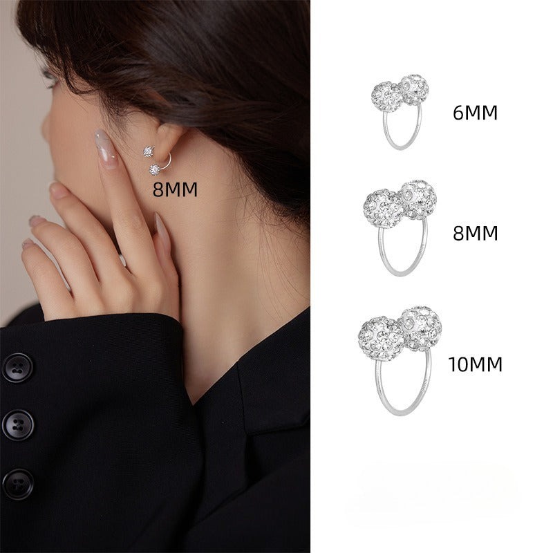 Double Micro Pave Ball Stud Earrings
