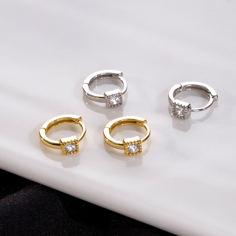 CZ Pave Huggie Earrings