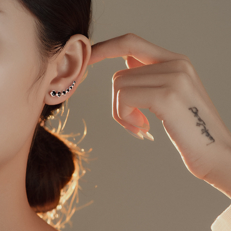 Pave-set Climber Earrings