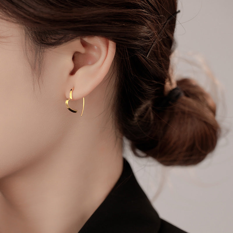 Modern Heart Shape Hoop Earrings