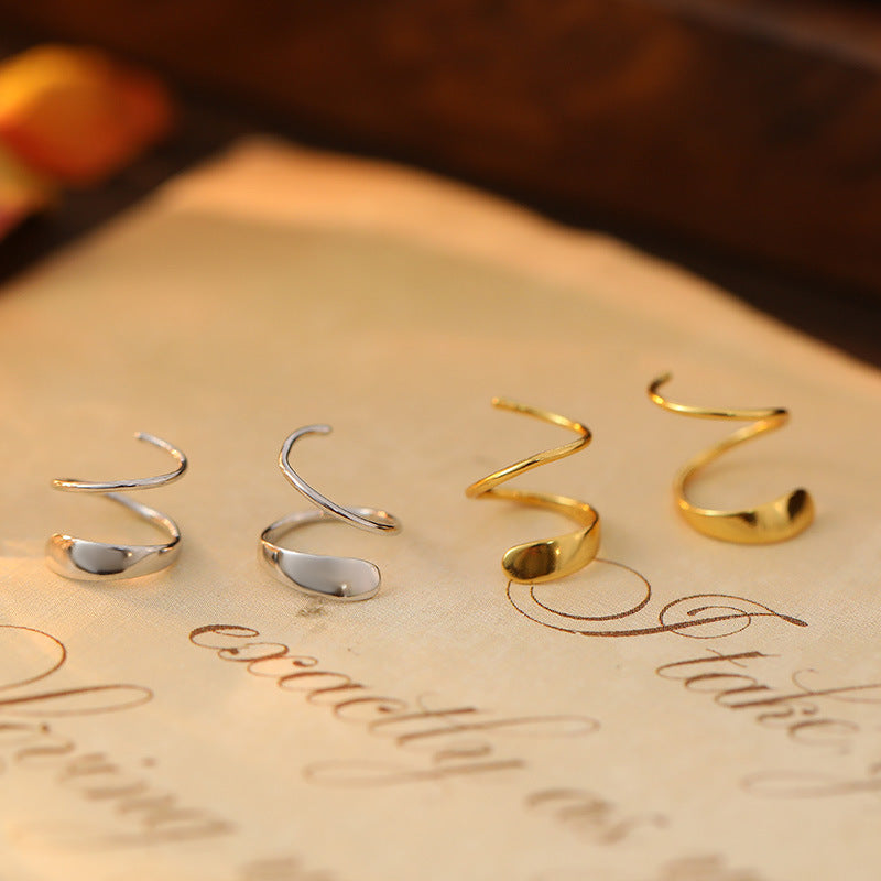 Twisted Double Piercing Huggie Hoop Earrings