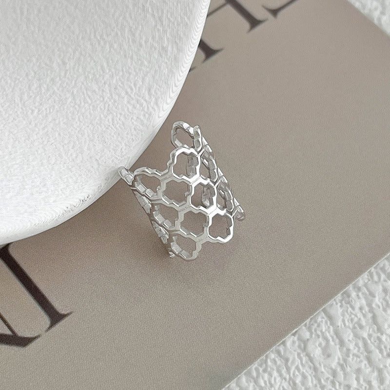 Geometric Honeycomb Ear Cuff