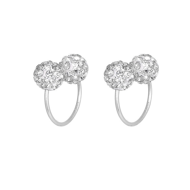 Double Micro Pave Ball Stud Earrings