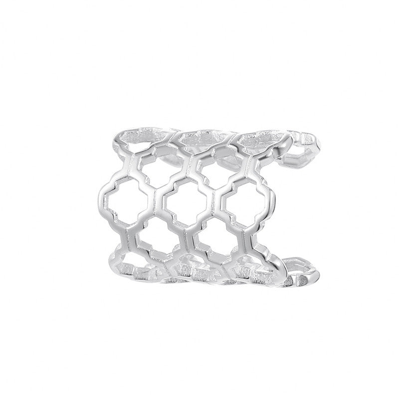 Geometric Honeycomb Ear Cuff