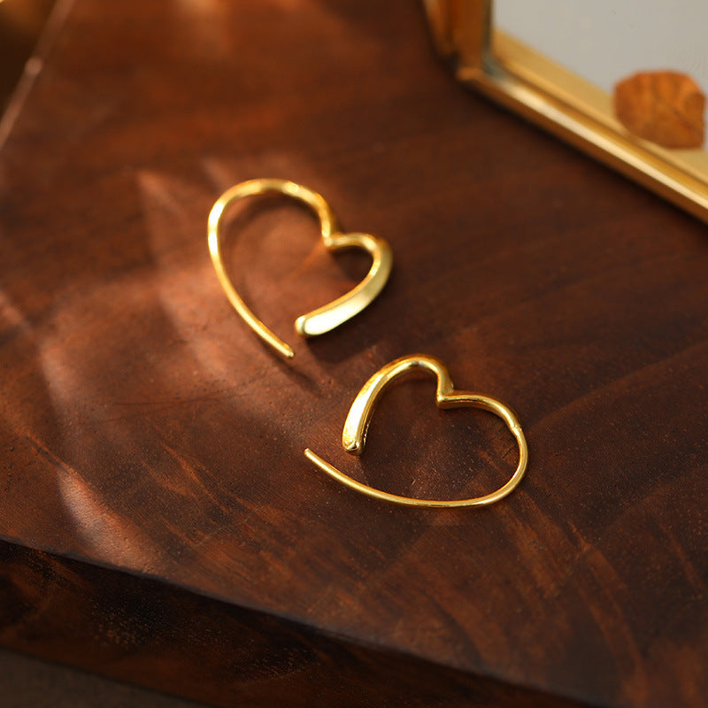 Modern Heart Shape Hoop Earrings