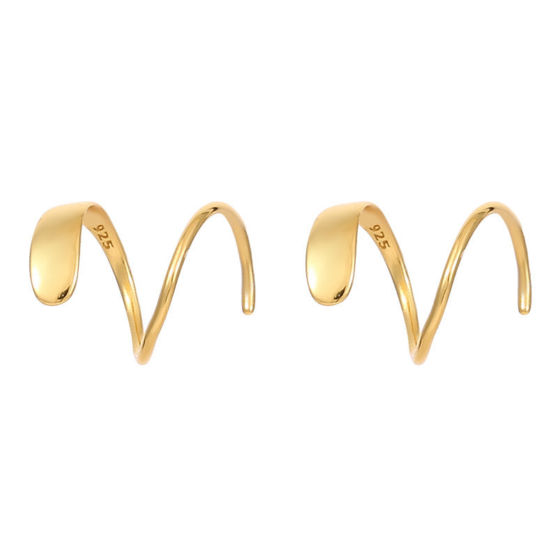 Twisted Double Piercing Huggie Hoop Earrings
