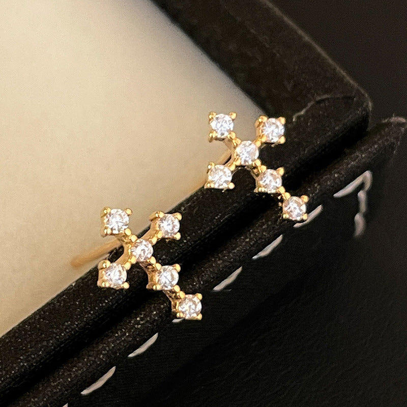 Pave Cross Stud Earrings