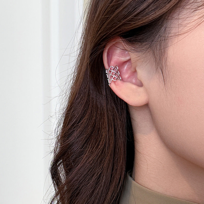 Geometric Honeycomb Ear Cuff