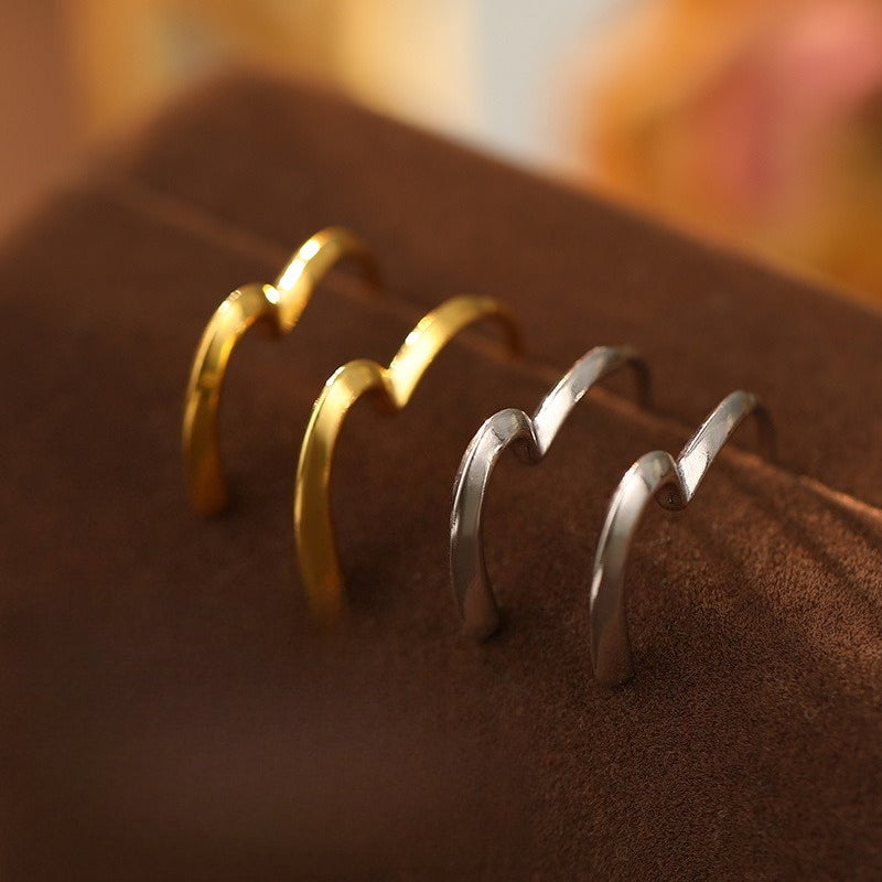 Modern Heart Shape Hoop Earrings